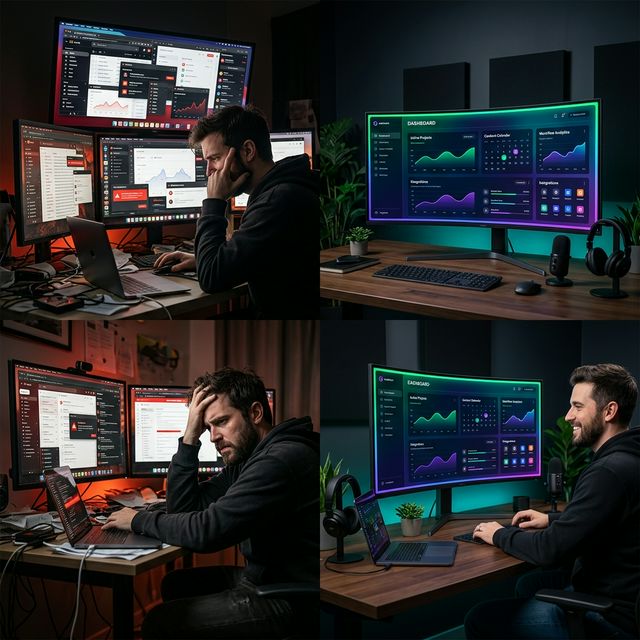 Before and after: content created with the AI system